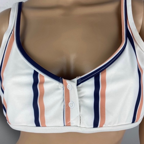 TAVIK WHITE STRIPED BIKINI TOP - Picture 4 of 11